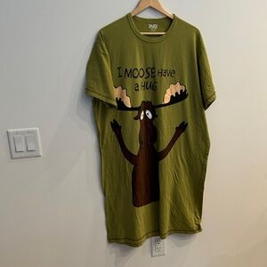 Lazy One Olive Moose Hug Nightshirt